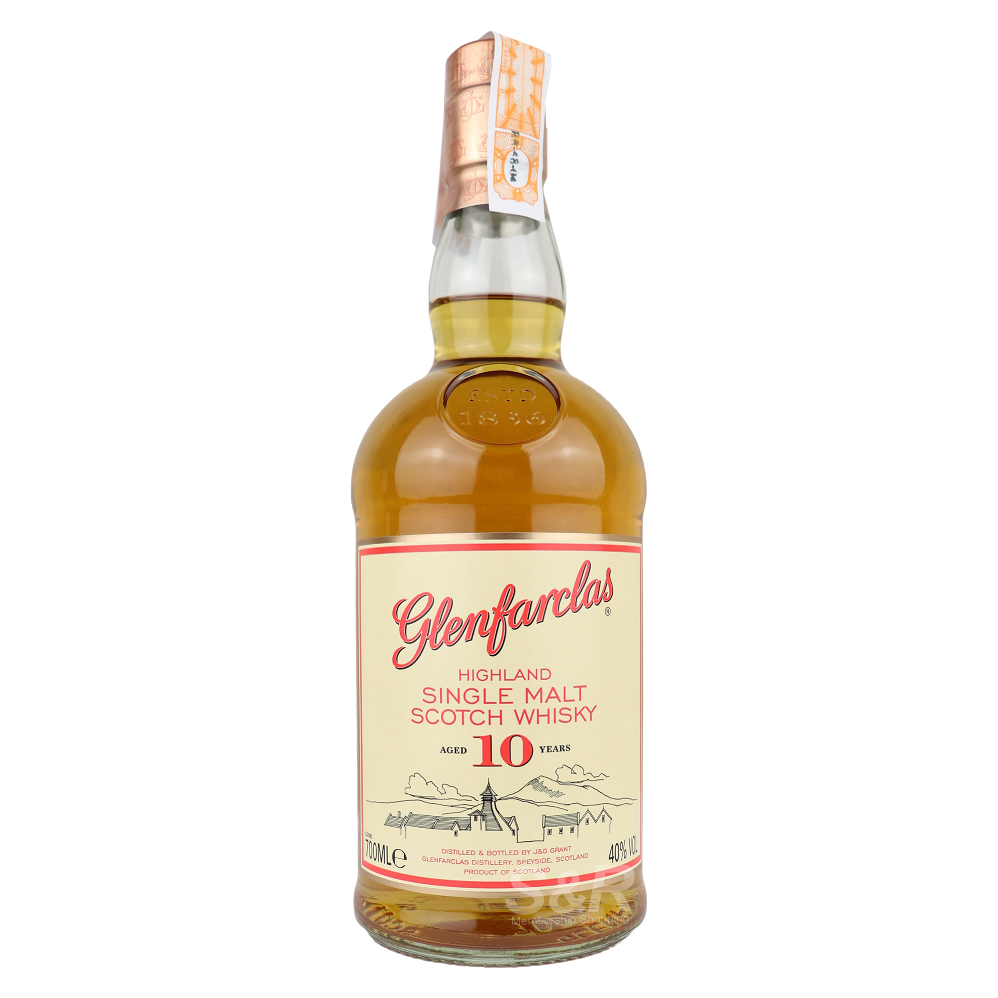 Glenfarclas Highland Single Malt Scotch Whisky Aged 10 Years 700mL Glenfarclas Highland Single Malt Scotch Whisky Aged 10 Years 700mL